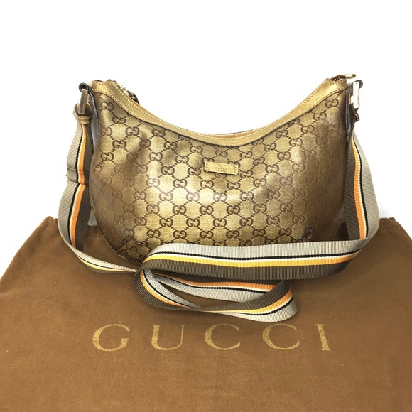 Gucci Bags Authentic Gucci Brown Gold Monogram Coated Canvas